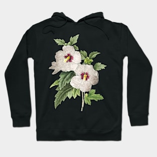 White Flowers painting, Hibiscus Hoodie